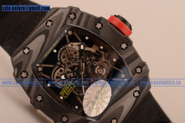1:1 Clone Richard Mille RM 055 Watch RM 055 Carbon Fiber Black Leather/Nylon strap